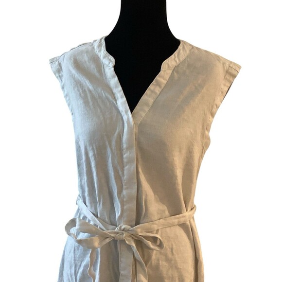 Tahari Woman’s‎ Ivory Linen Blend Dress Size 4 MIDI Sleeveless - Picture 3 of 12